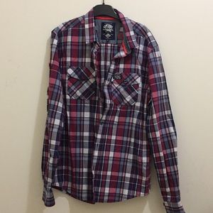 Superdry plaid shirt (sz L)